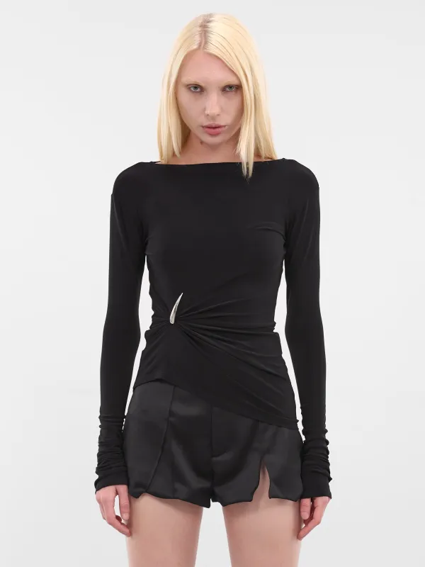 Black Claw Draped Long Sleeve (G1202-BLACK) sold by lorenzo