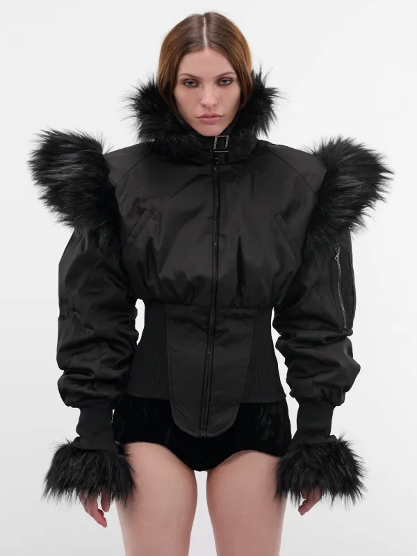 Black Matter In Time Bomber Jacket (MATTER-IN-TIME-JACKET-BLACK) sold by lorenzo