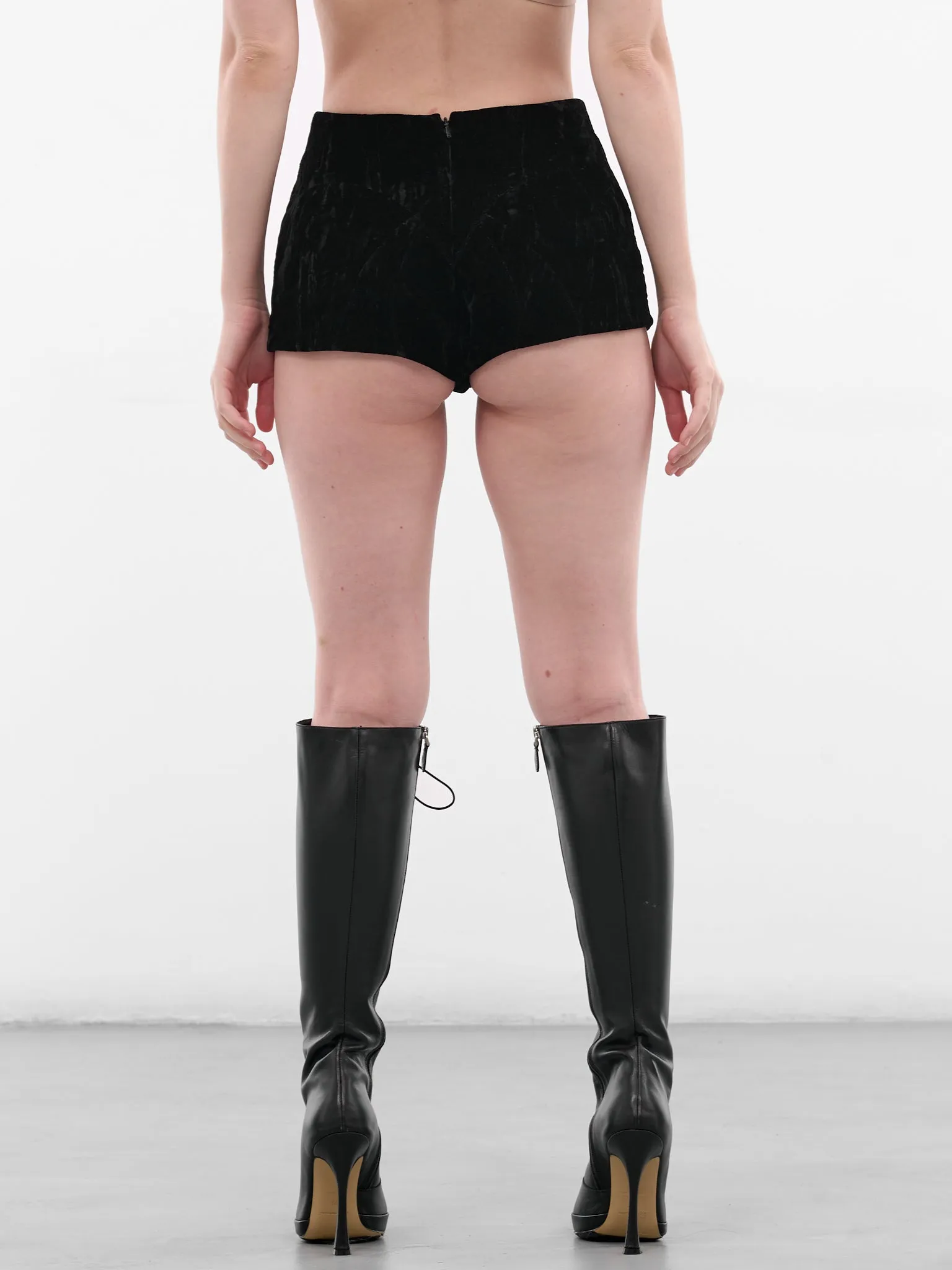 Black Old Waves Micro Shorts (OLD-WAVES-SHORTS-BLACK) sold by lorenzo product image thumbnail 3