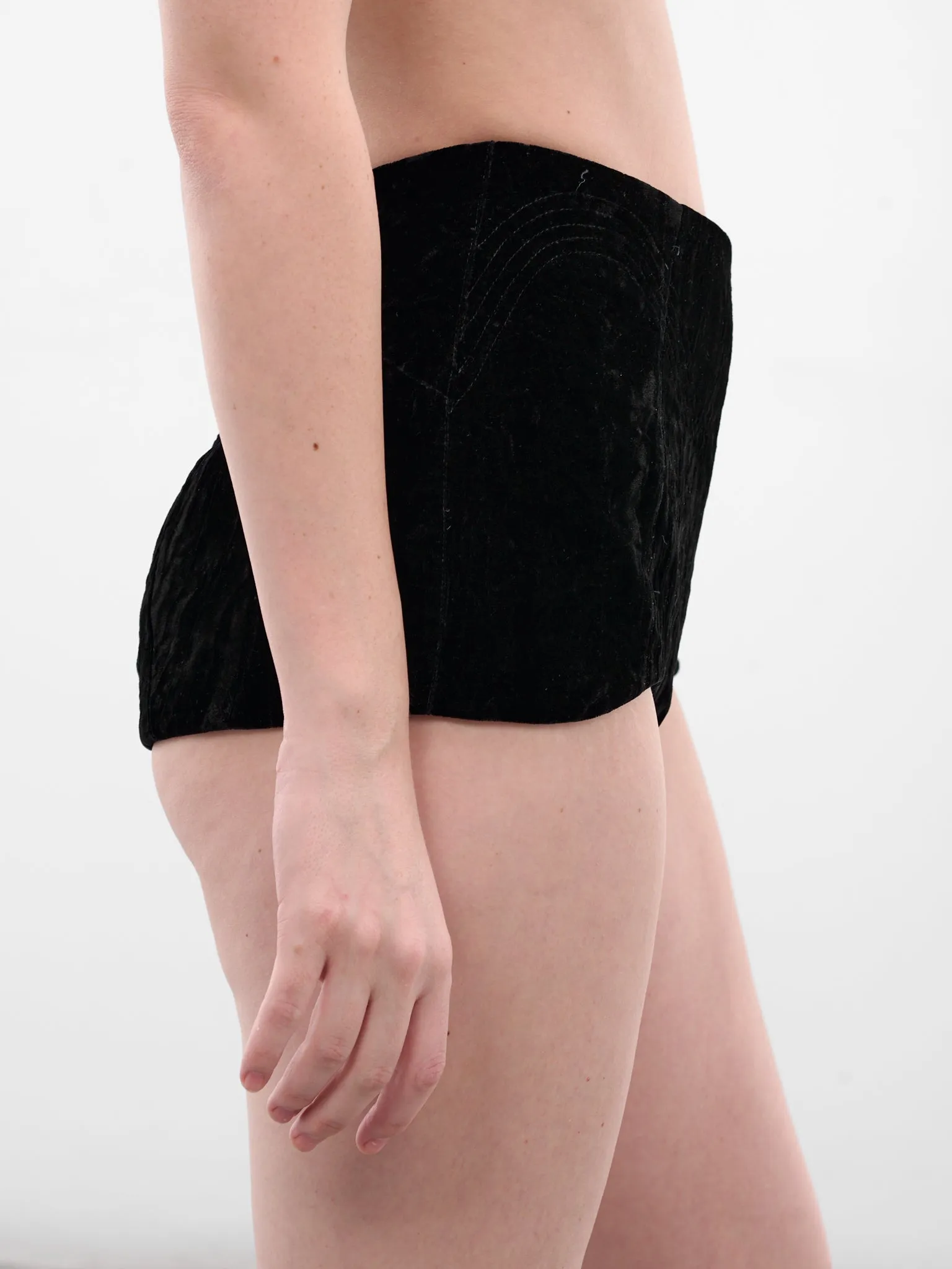 Black Old Waves Micro Shorts (OLD-WAVES-SHORTS-BLACK) sold by lorenzo product image thumbnail 4