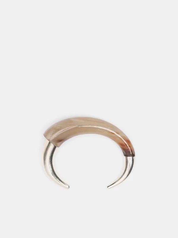 Hazel Wisdom Silver Cuff Bracelet (JB01H1YE450-LIGHT-HAZEL) sold by lorenzo