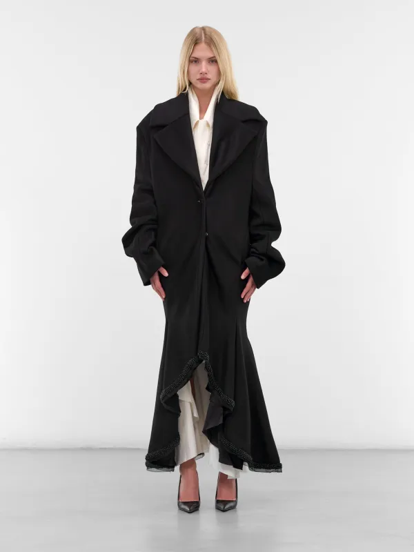 Black Silvio Wool Coat (JA19BL-SILVIO-BLACK) sold by lorenzo