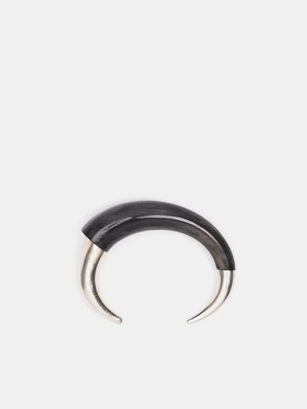 Black Wisdom Silver Cuff Bracelet (JB01H1BL900-BLACK) sold by lorenzo
