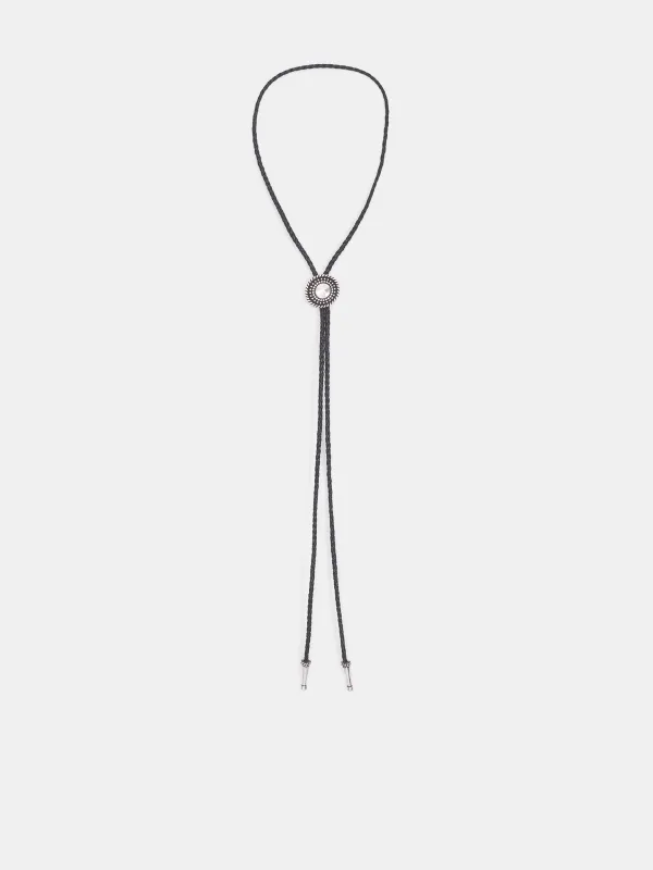 Alix Stud Braid Bolo Tie (B0013551-JW026-BLACK) sold by lorenzo