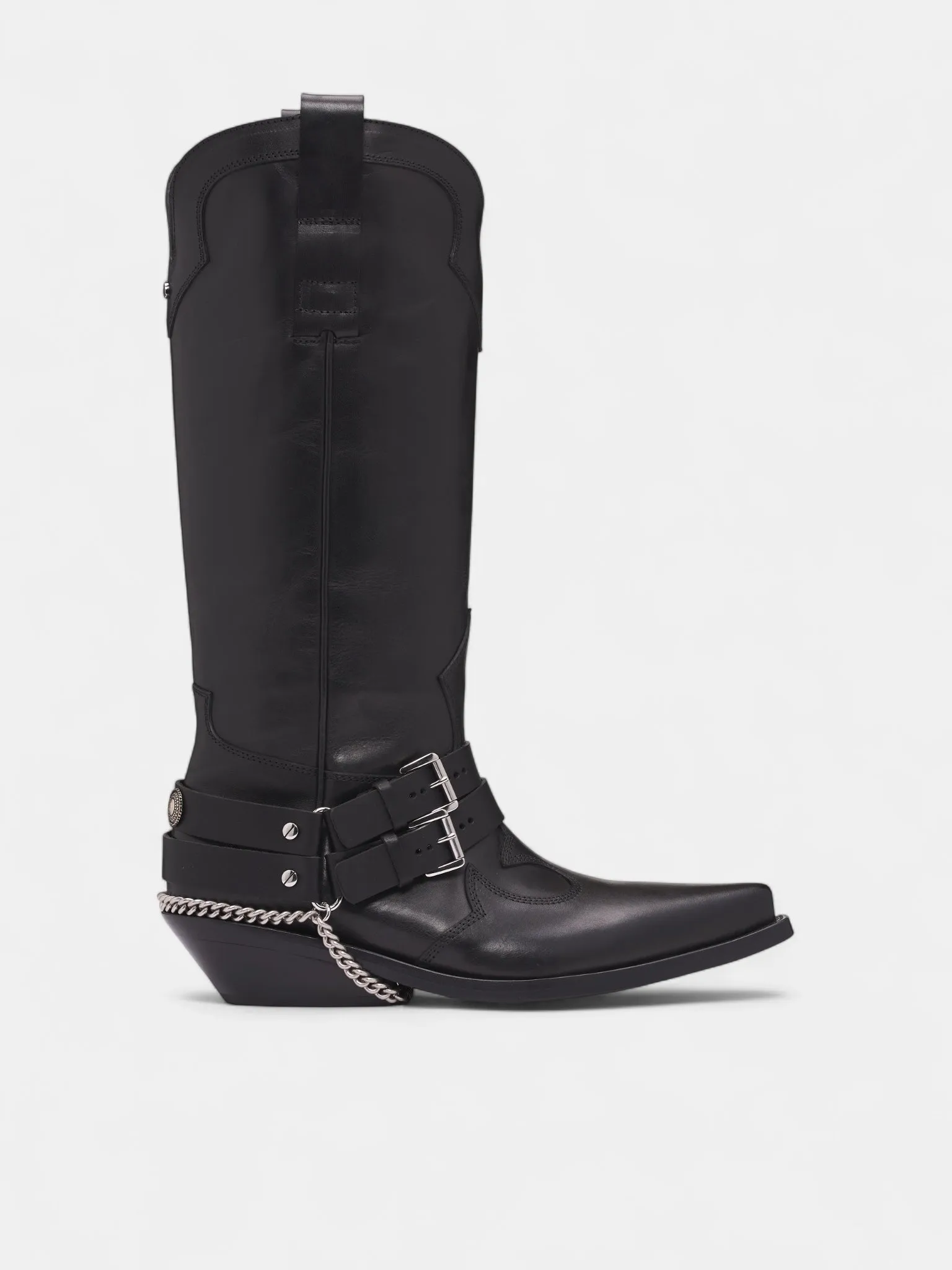 Black Leather Finnbo Santiago Boots (B0013360-LT168-BLACK) sold by lorenzo