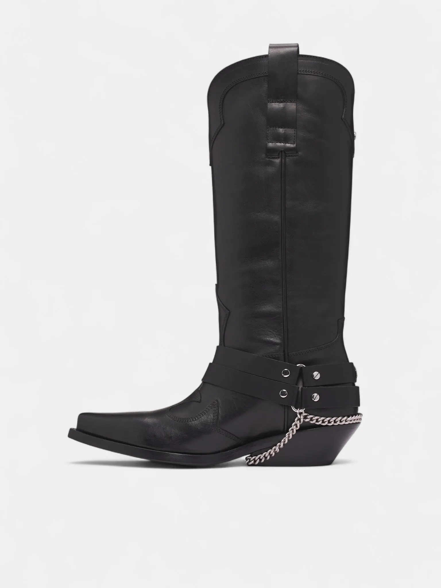 Black Leather Finnbo Santiago Boots (B0013360-LT168-BLACK) sold by lorenzo product image thumbnail 3