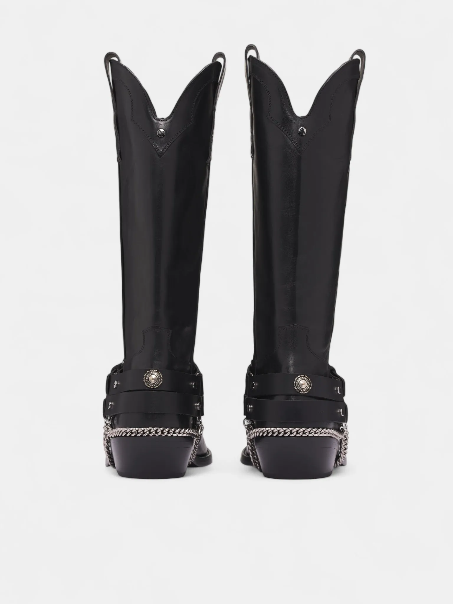 Black Leather Finnbo Santiago Boots (B0013360-LT168-BLACK) sold by lorenzo product image thumbnail 4