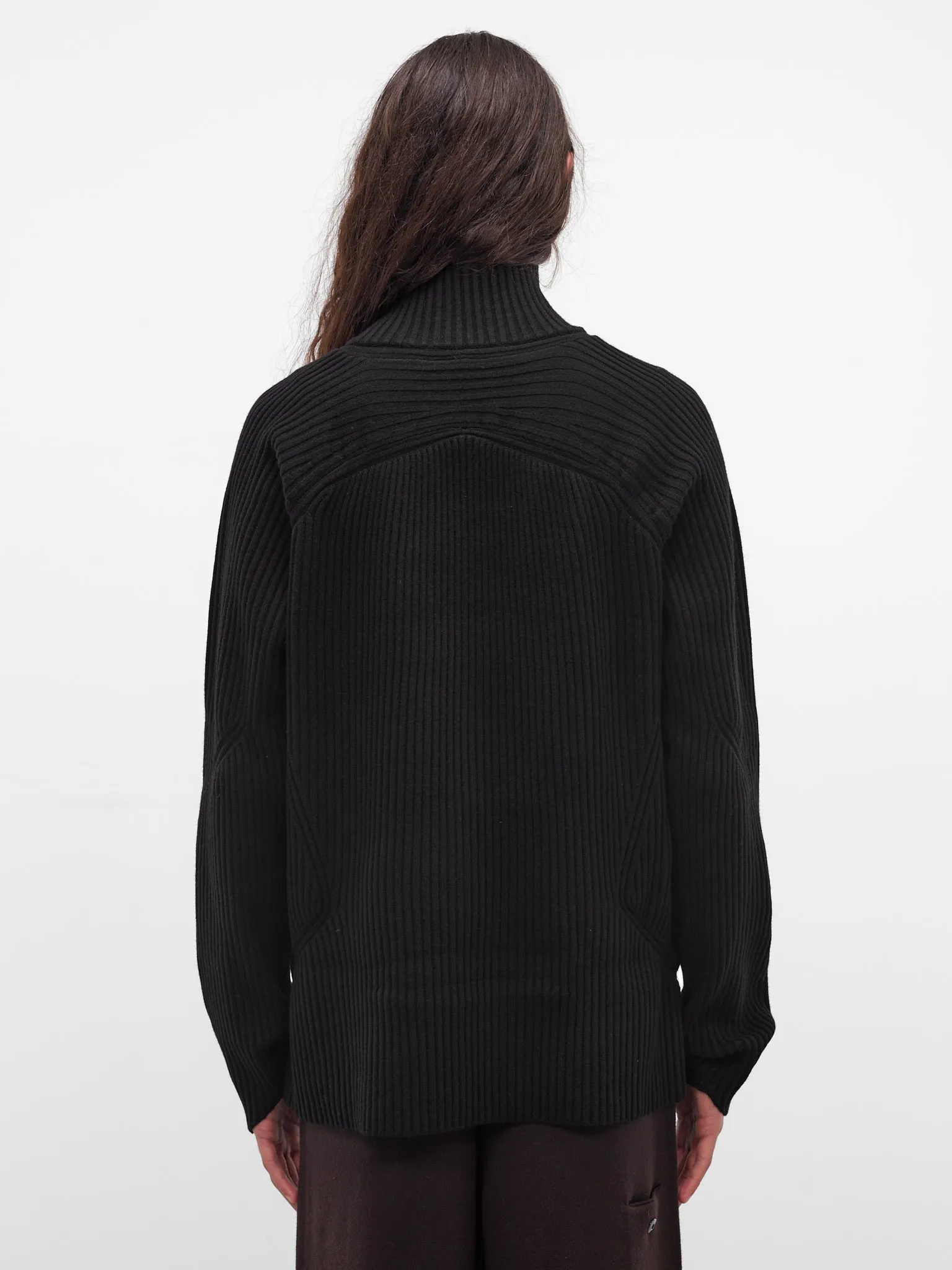 Black Wool Articulated Drivers Sweater (KNT-104-01-BLACK) sold by lorenzo product image thumbnail 3