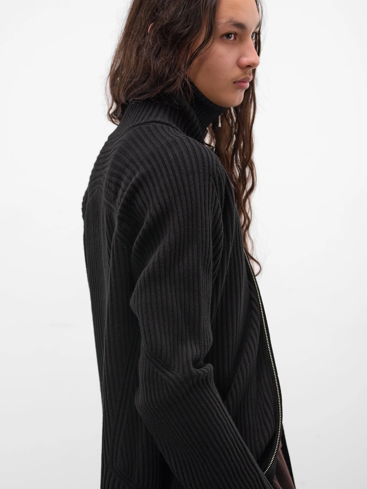 Black Wool Articulated Drivers Sweater (KNT-104-01-BLACK) sold by lorenzo product image thumbnail 4