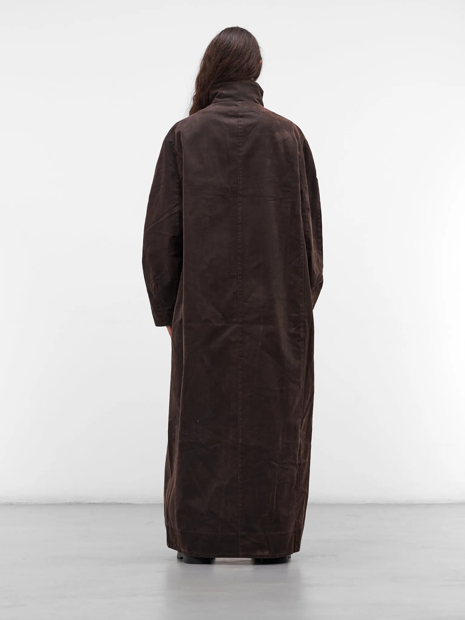 Brown Pina Denim Wrap Coat (CT-101-02-BROWN) sold by lorenzo product image thumbnail 3