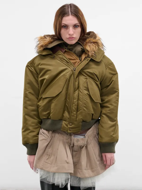 Green Triple Layer Bomber Jacket (J01FW5-ARMY-GREEN) sold by lorenzo