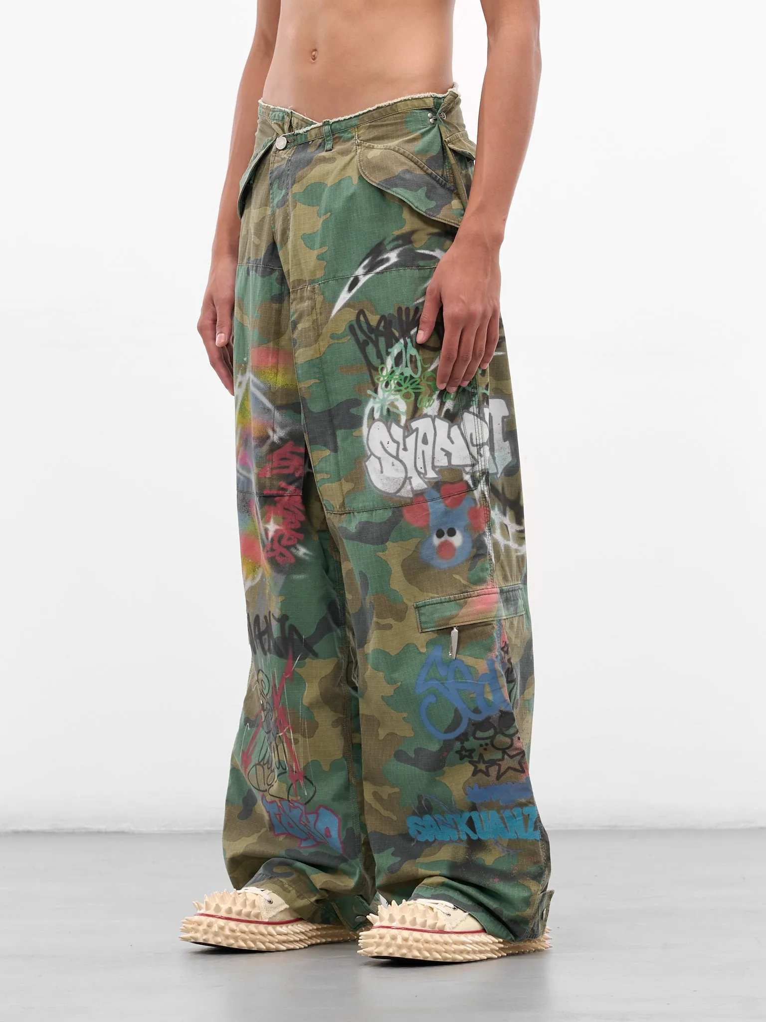 Camo Graffiti Cargo Pants (BUPA0106-GREEN) sold by lorenzo product image thumbnail 2