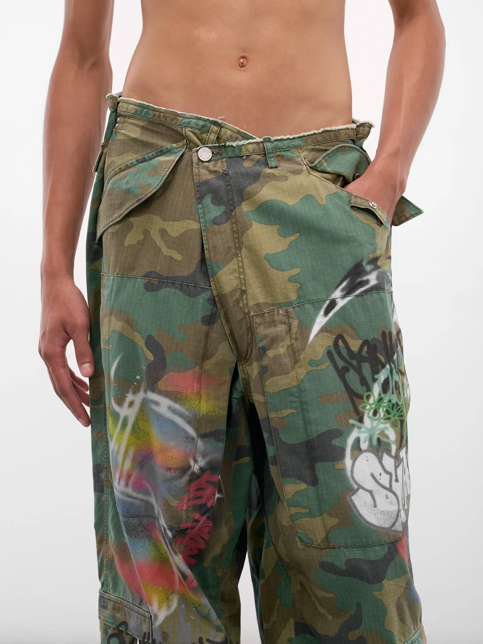 Camo Graffiti Cargo Pants (BUPA0106-GREEN) sold by lorenzo product image thumbnail 4