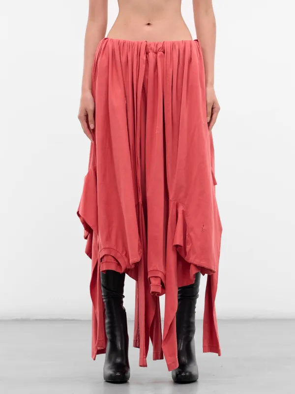 Red Deconstructed Long Sleeve Skirt (S001-FADED-RED) sold by lorenzo