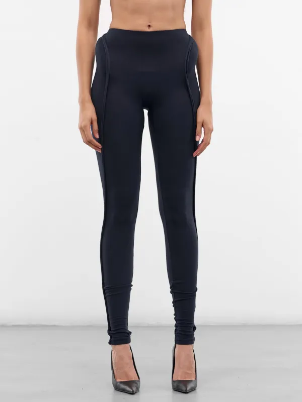Navy Hip Padding Cotton Leggings (11520351501-BLUE) sold by lorenzo