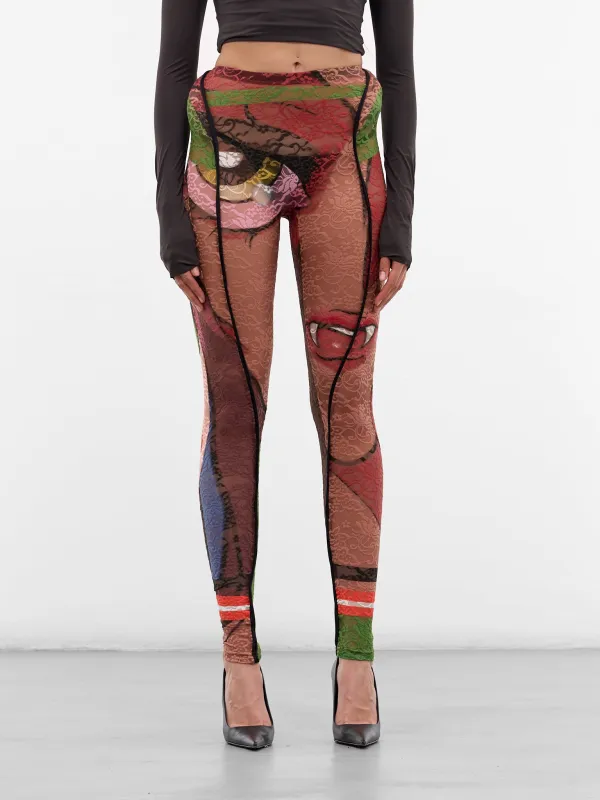 Patchwork Lace Graphic Leggings (10220340403-PRINT) sold by lorenzo