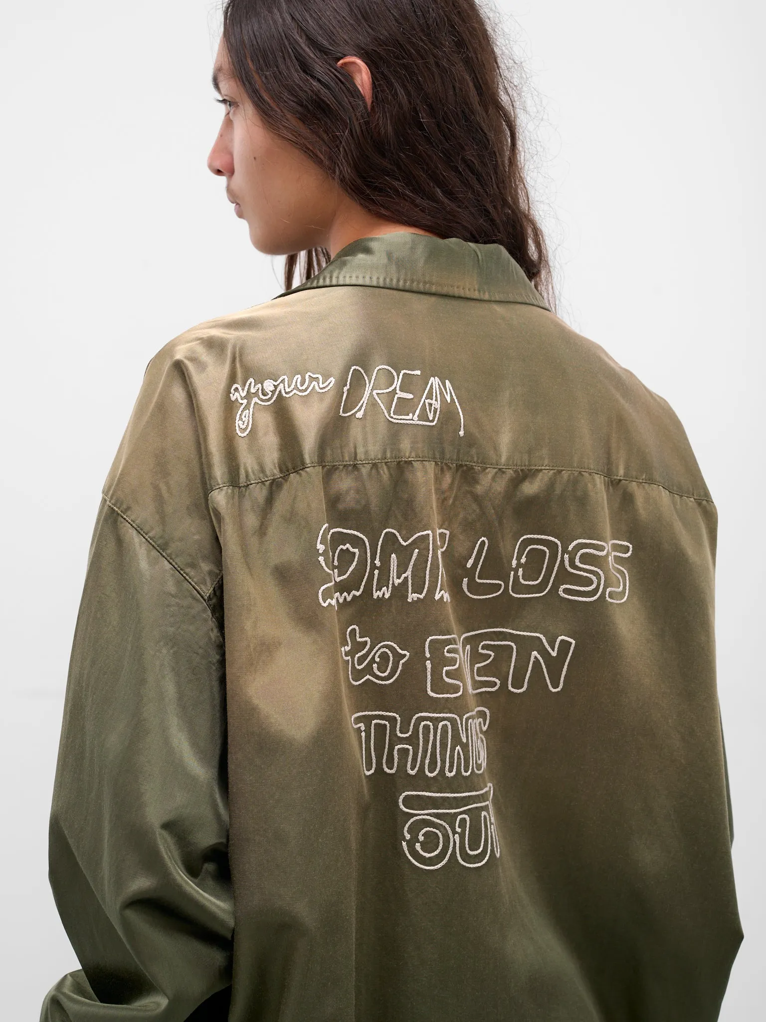 Khaki Oversized Button-Up Shirt (J15SH183-KHAKI) sold by lorenzo product image thumbnail 5