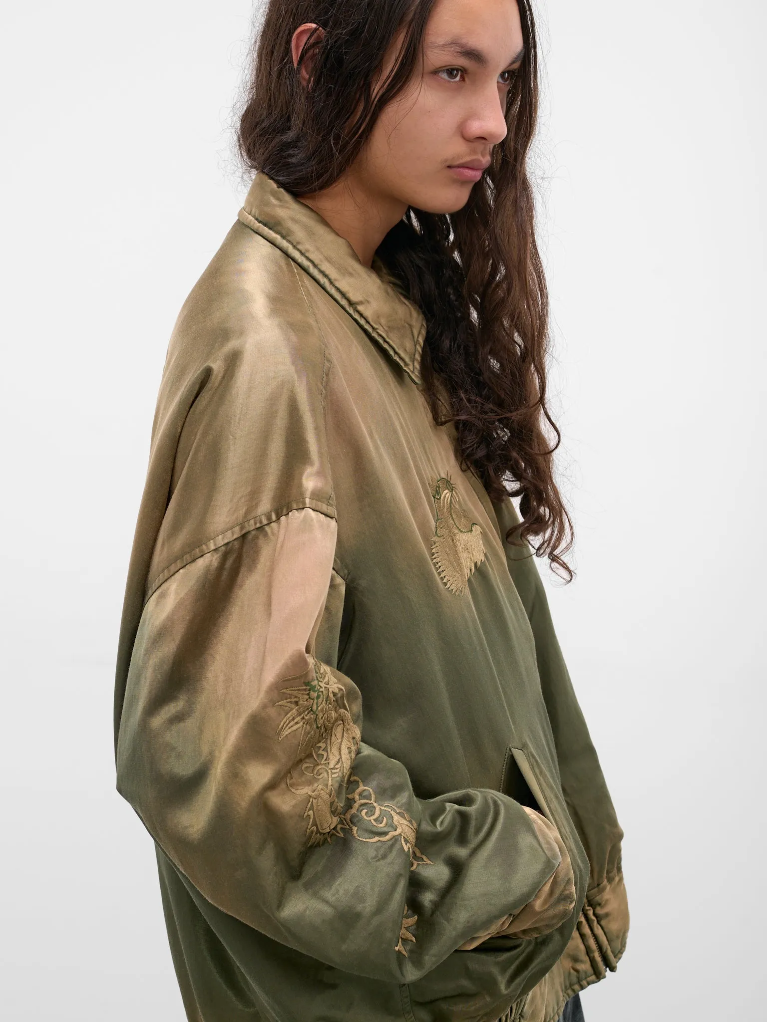 Khaki Embroidered Souvenir Jacket (J15BL142-KHAKI) sold by lorenzo product image thumbnail 4