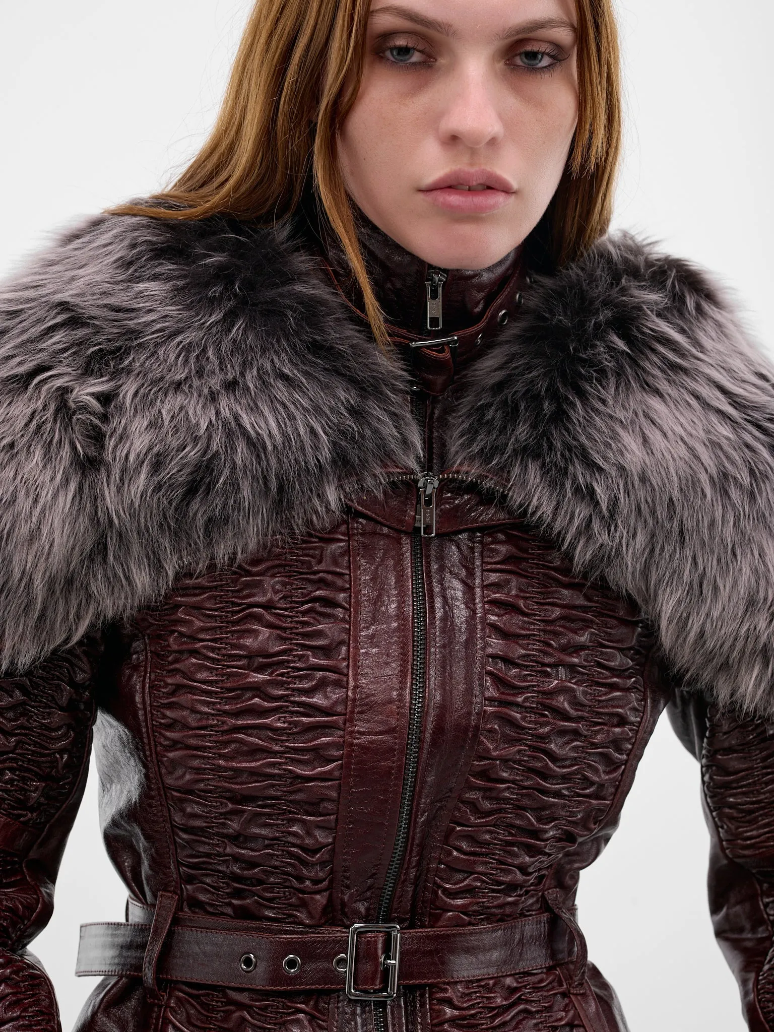 Brown SMK Lamb Leather Jacket (SMKJA0BR-BROWN) sold by lorenzo product image thumbnail 5