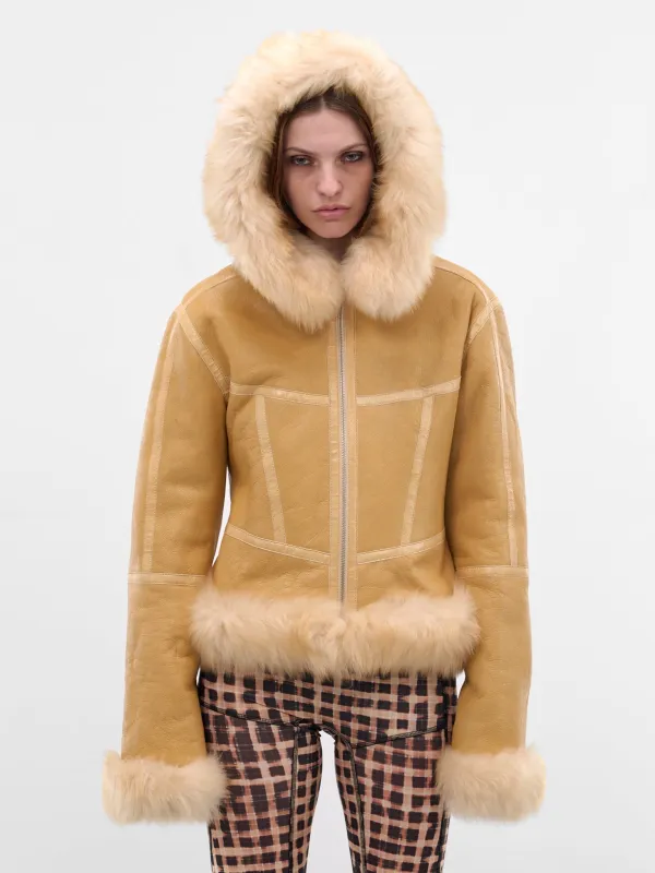 Blonde Leather Shearling Koko Jacket (KOJA0BLO-BLONDE) sold by lorenzo