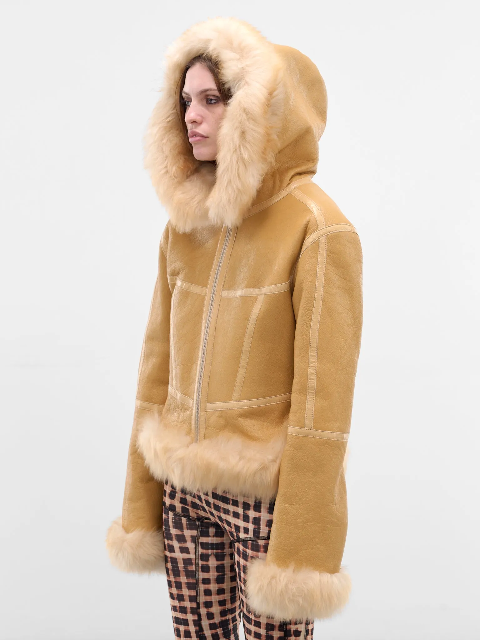 Blonde Leather Shearling Koko Jacket (KOJA0BLO-BLONDE) sold by lorenzo product image thumbnail 2