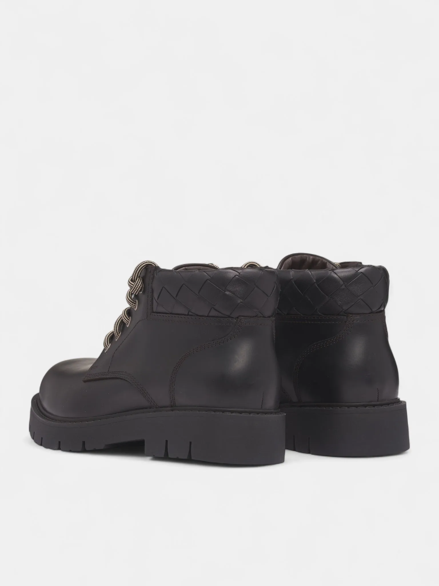 Black Intrecciato Collar Lugged Boots (841489-V2WT1-2117-FONDANT-BLAC) sold by lorenzo product image thumbnail 5