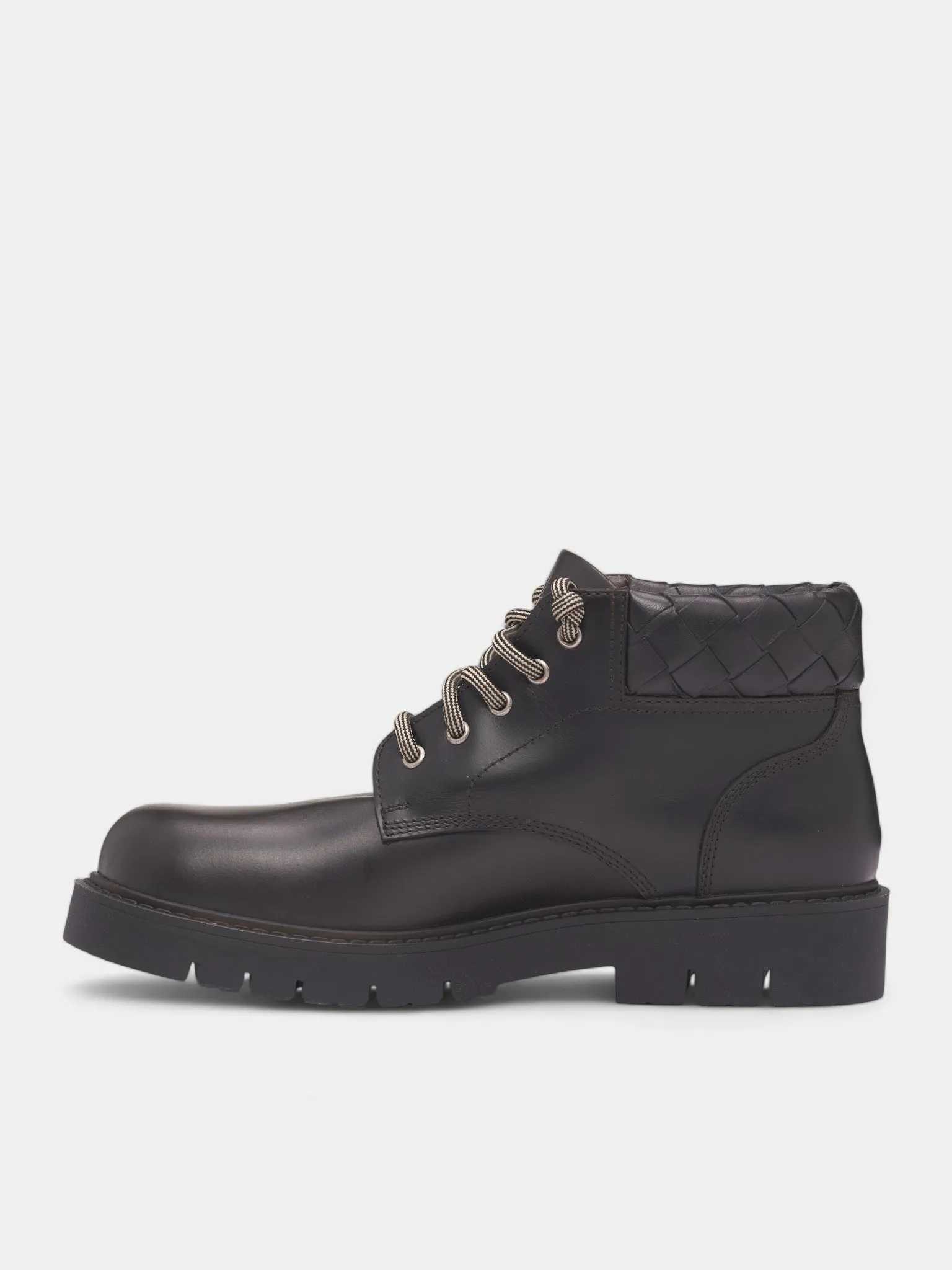 Black Intrecciato Collar Lugged Boots (841489-V2WT1-2117-FONDANT-BLAC) sold by lorenzo product image thumbnail 3