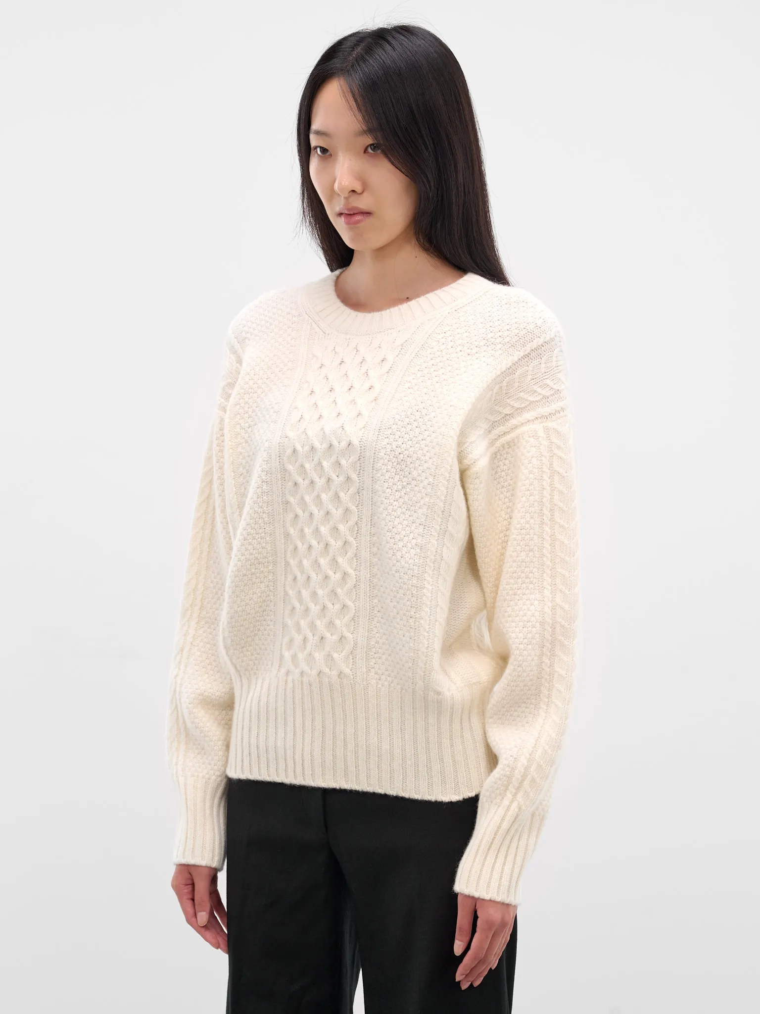 Ivory Wool Knit Cut-Out Sweater (27-IVORY) sold by lorenzo product image thumbnail 2