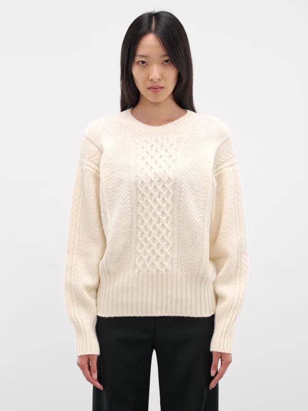 Ivory Wool Knit Cut-Out Sweater (27-IVORY) sold by lorenzo