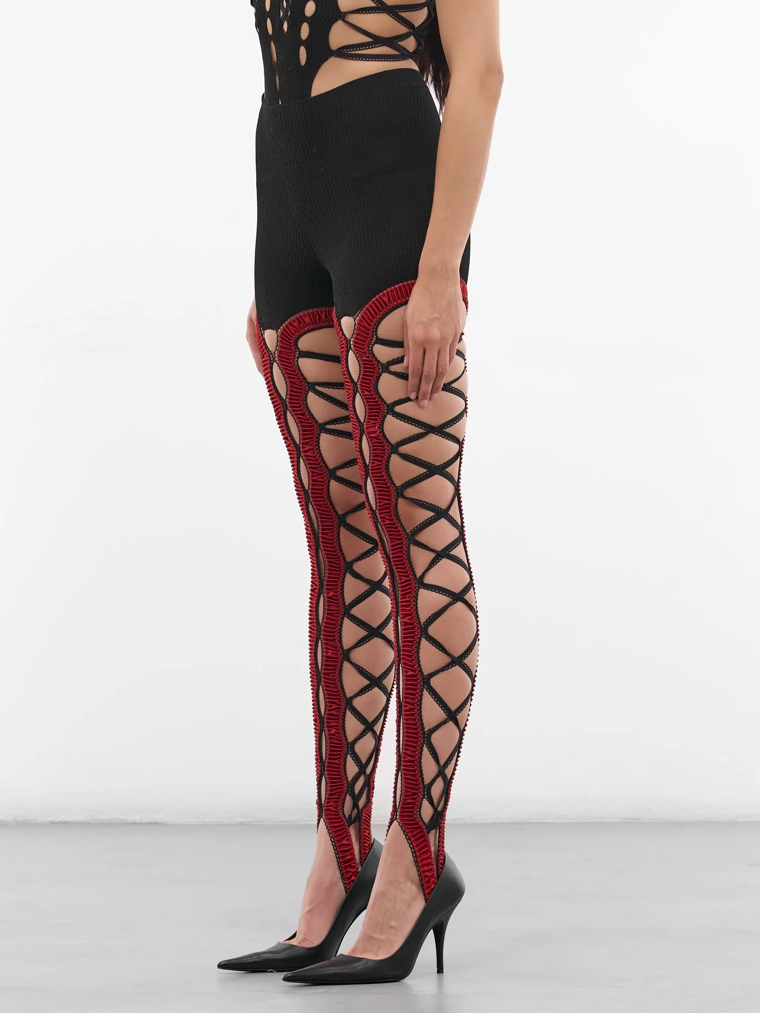 Black Shibari Knit Shorts Tights (SHIBARI-TIGHTS-AMBER-BLACK) sold by lorenzo product image thumbnail 2