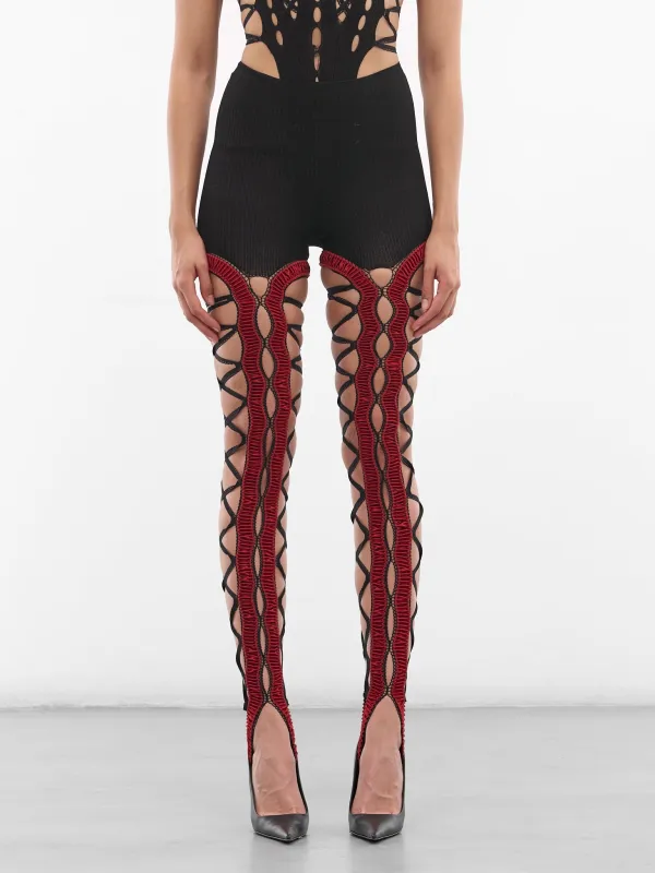 Black Shibari Knit Shorts Tights (SHIBARI-TIGHTS-AMBER-BLACK) sold by lorenzo