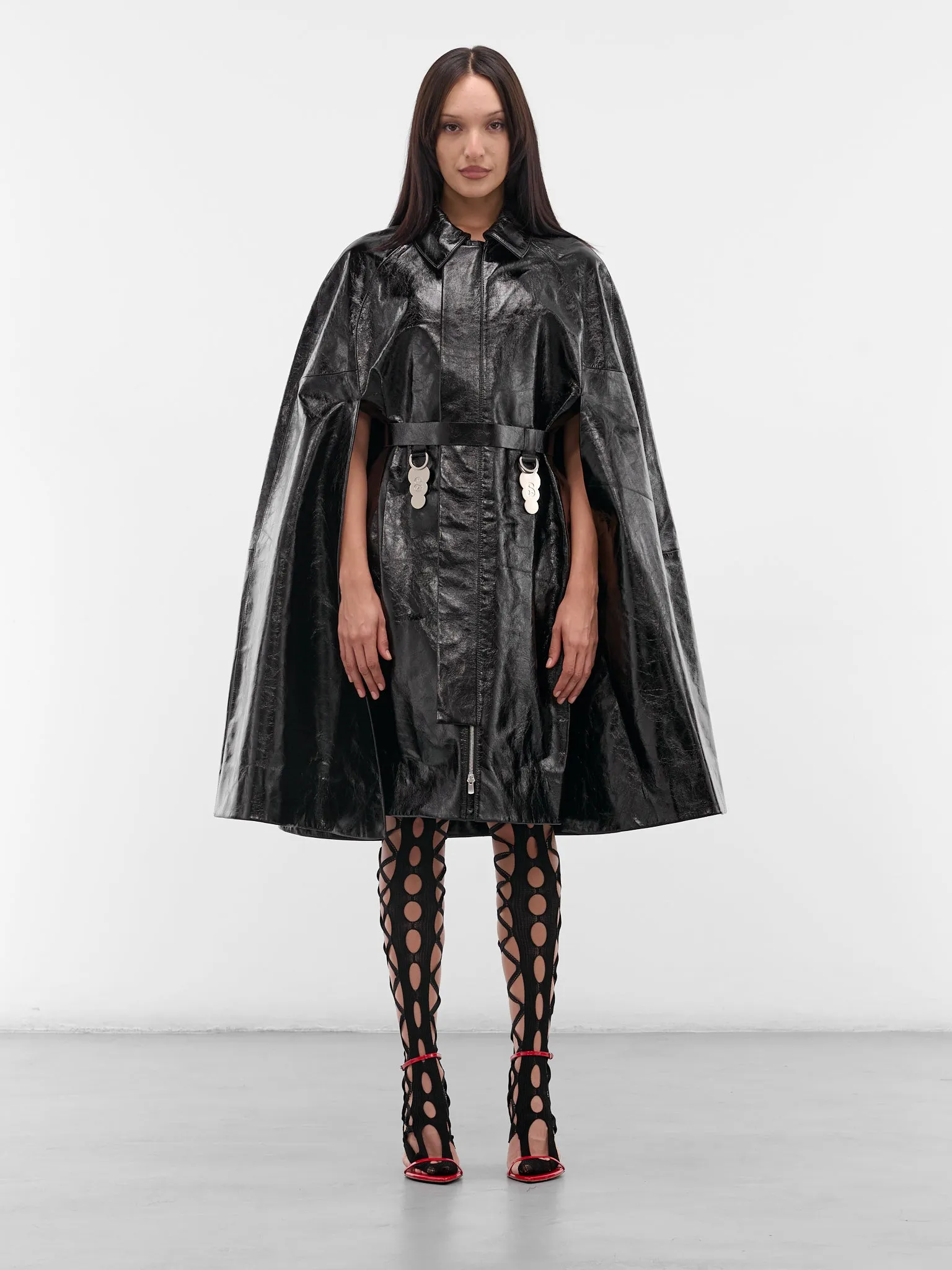 Black Leather Draped Cape (LEATHER-CAPE-BLACK) sold by lorenzo