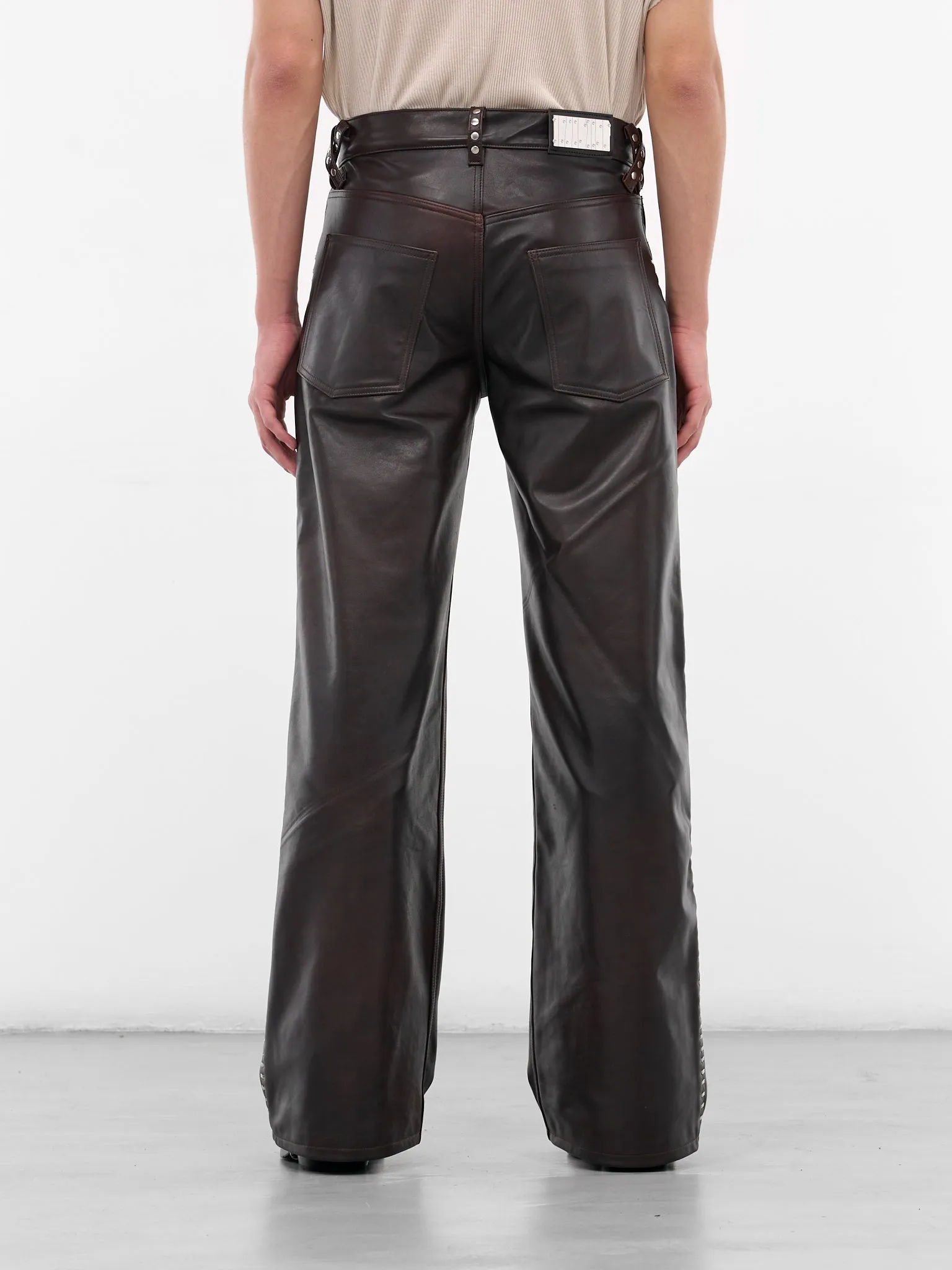 Brown Spitfire Leather Trousers (SPITFIRE-COW-HYDE-BROWN) sold by lorenzo product image thumbnail 3