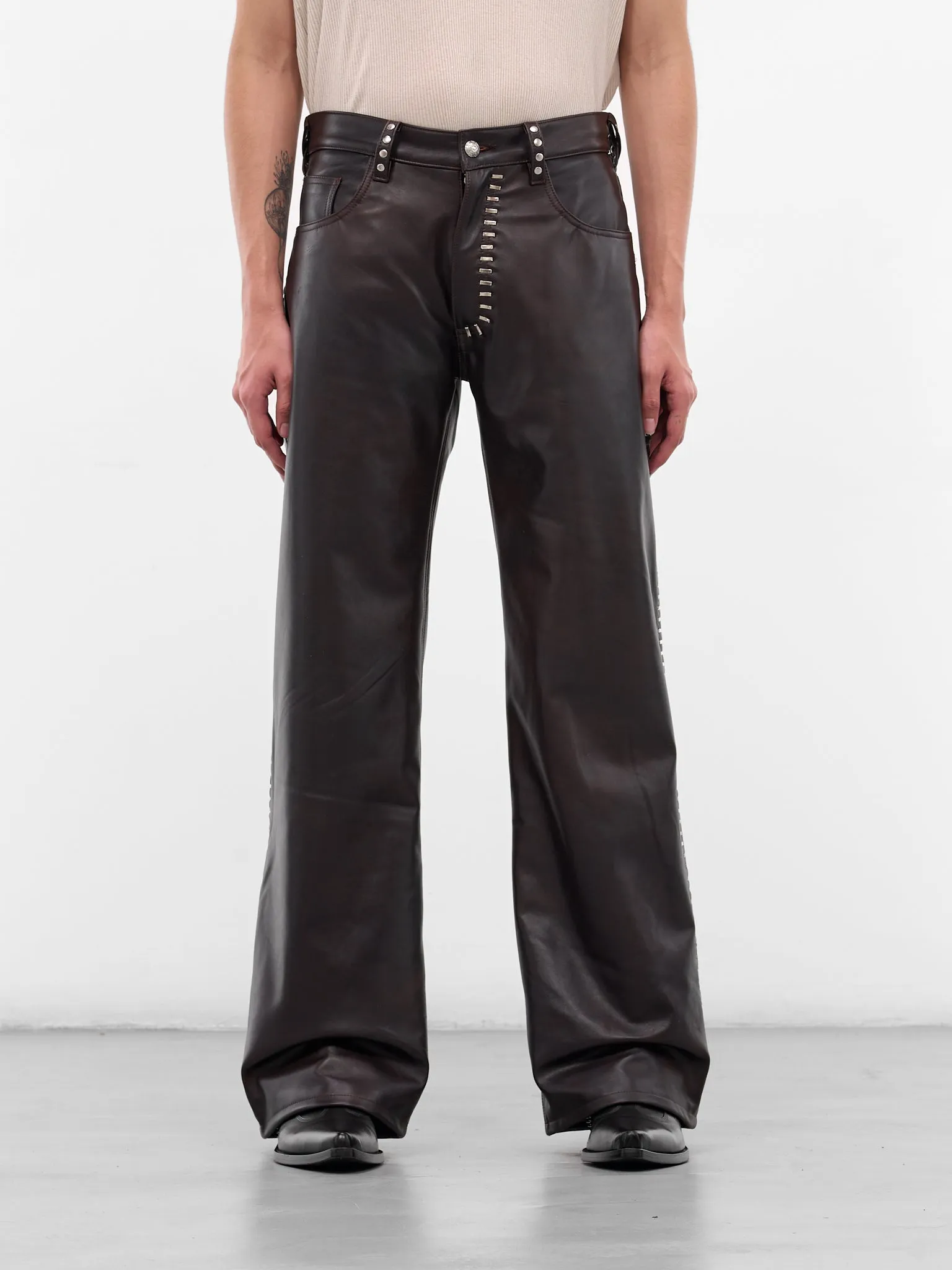 Brown Spitfire Leather Trousers (SPITFIRE-COW-HYDE-BROWN) sold by lorenzo