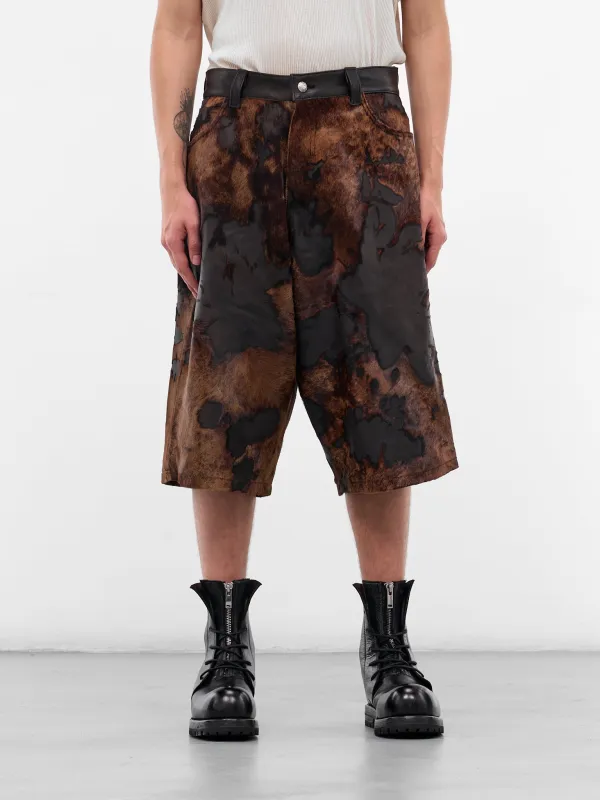 Brown Predator Leather Shorts (PREDATOR-COW-HYDE-BROWN) sold by lorenzo