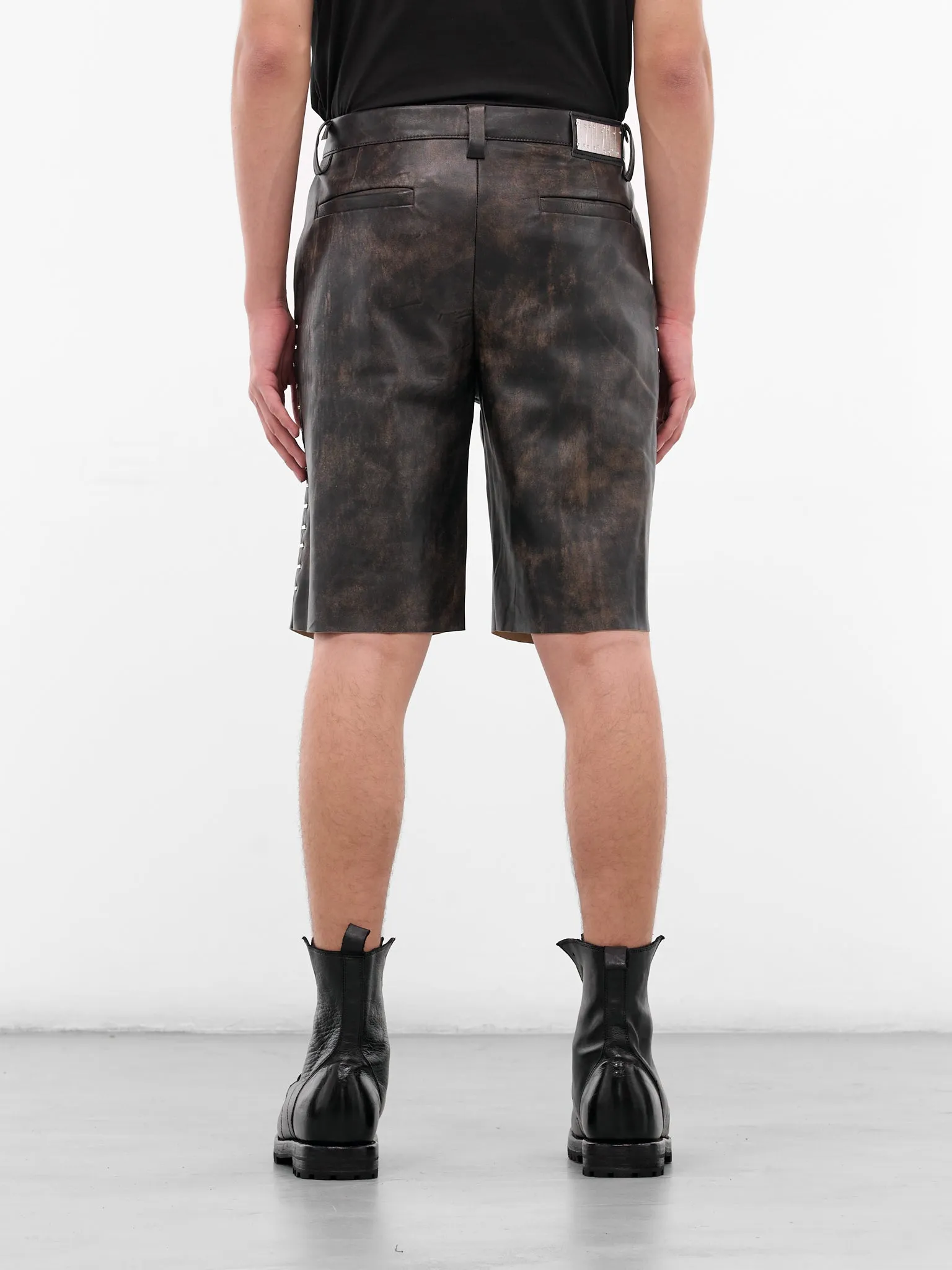 Brown Business Leather Shorts (BUSINESS-LEATHER-SHORT-BROWN) sold by lorenzo product image thumbnail 3