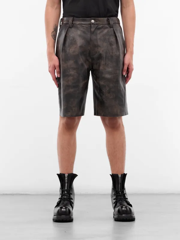 Brown Business Leather Shorts (BUSINESS-LEATHER-SHORT-BROWN) sold by lorenzo