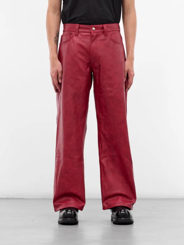 Red Burnout Leather Trousers (BOURNOUT-RED) sold by lorenzo