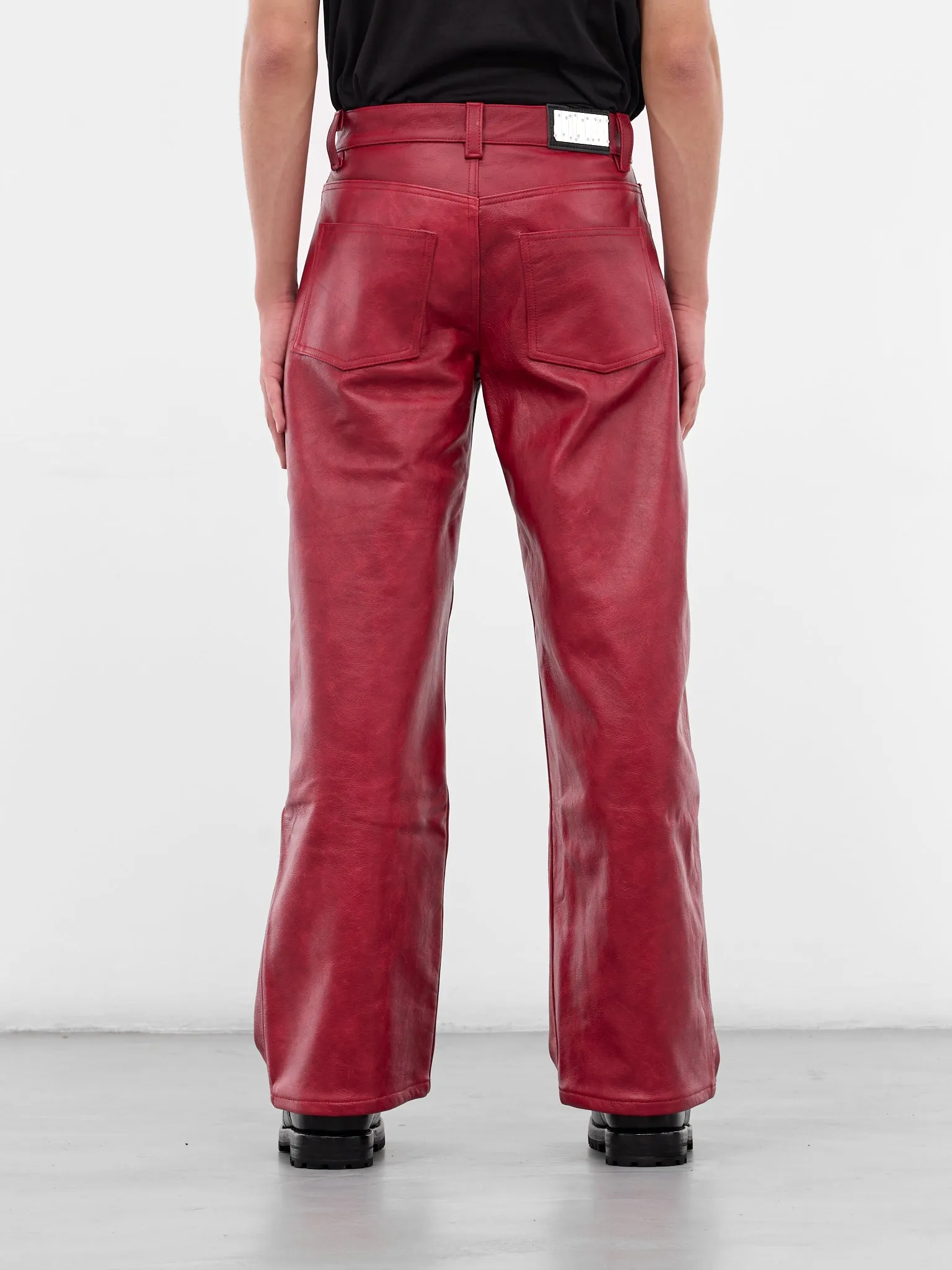 Red Burnout Leather Trousers (BOURNOUT-RED) sold by lorenzo product image thumbnail 3