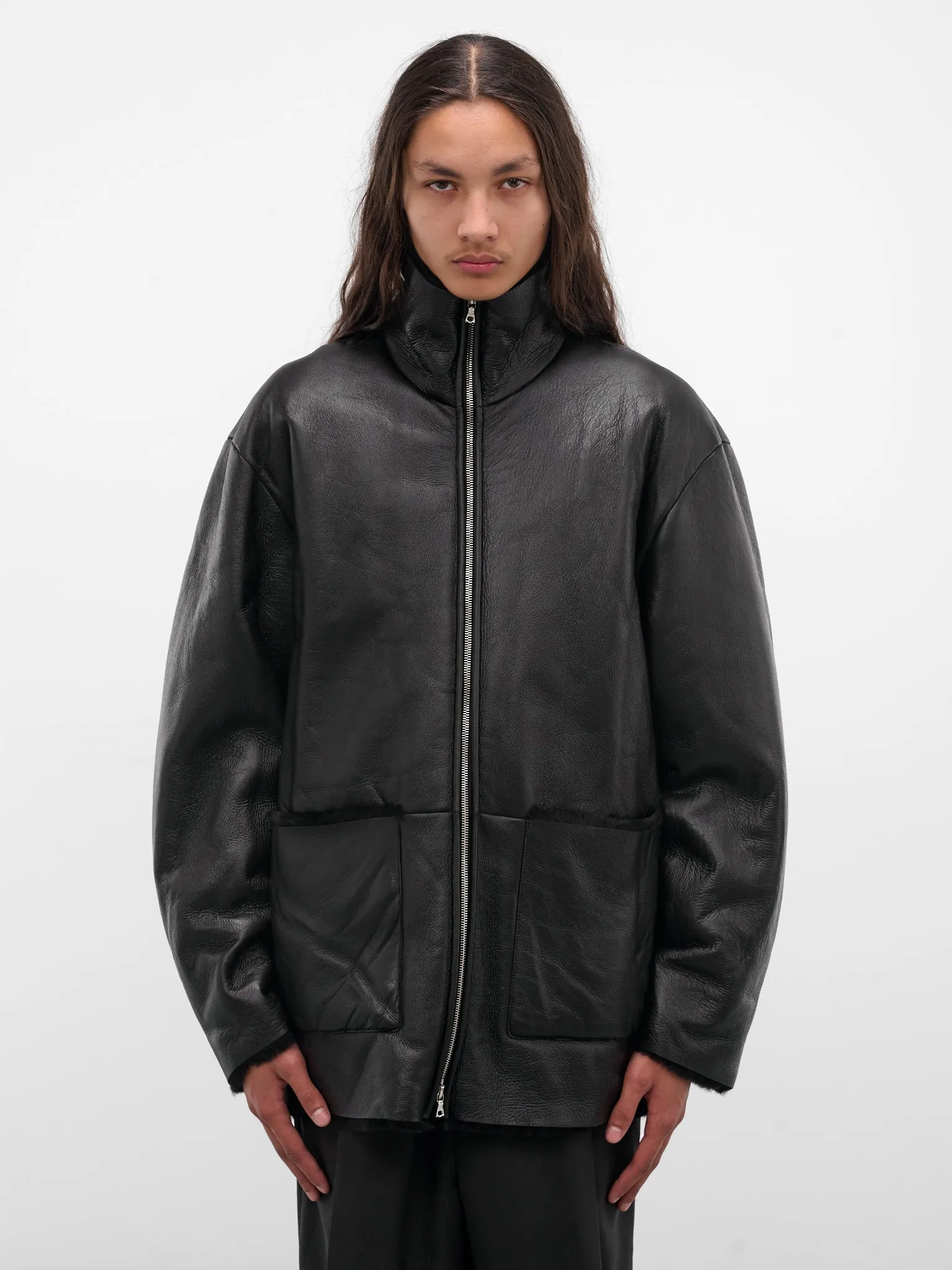 Black Sheep Leather Shearling Jacket (ST-1222-BLACK) sold by lorenzo