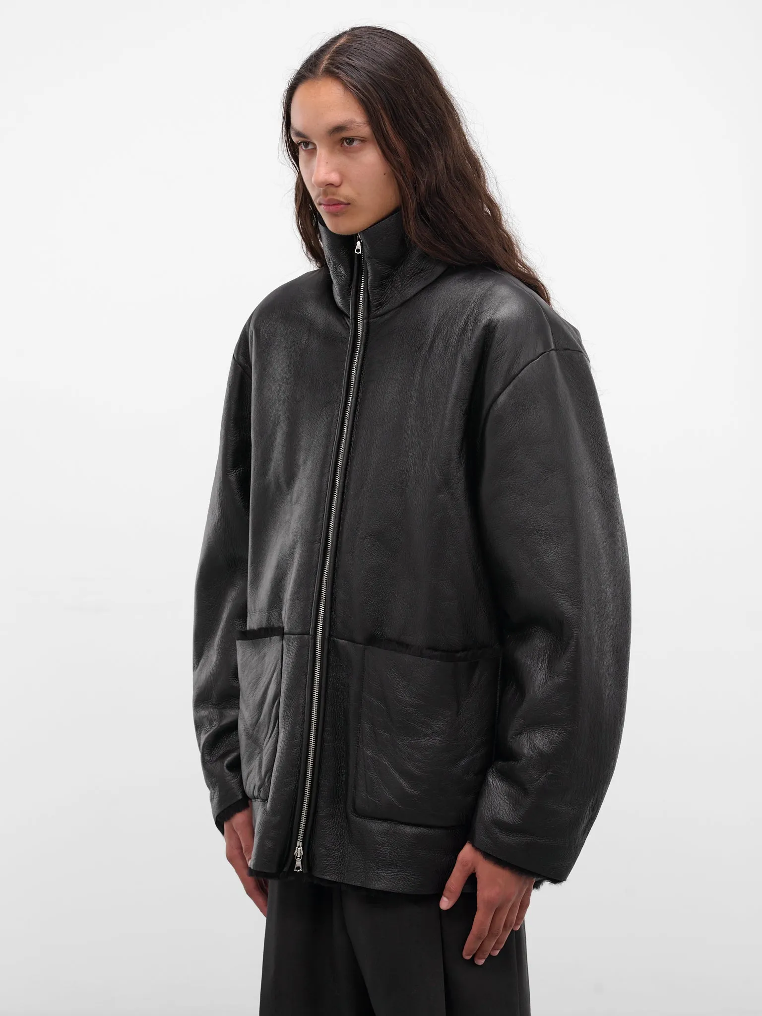 Black Sheep Leather Shearling Jacket (ST-1222-BLACK) sold by lorenzo product image thumbnail 2