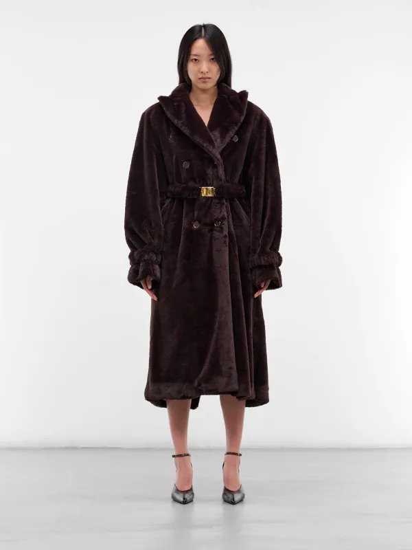 Brown Oversized Vegan Fur Coat (RR164-BROWN) sold by lorenzo