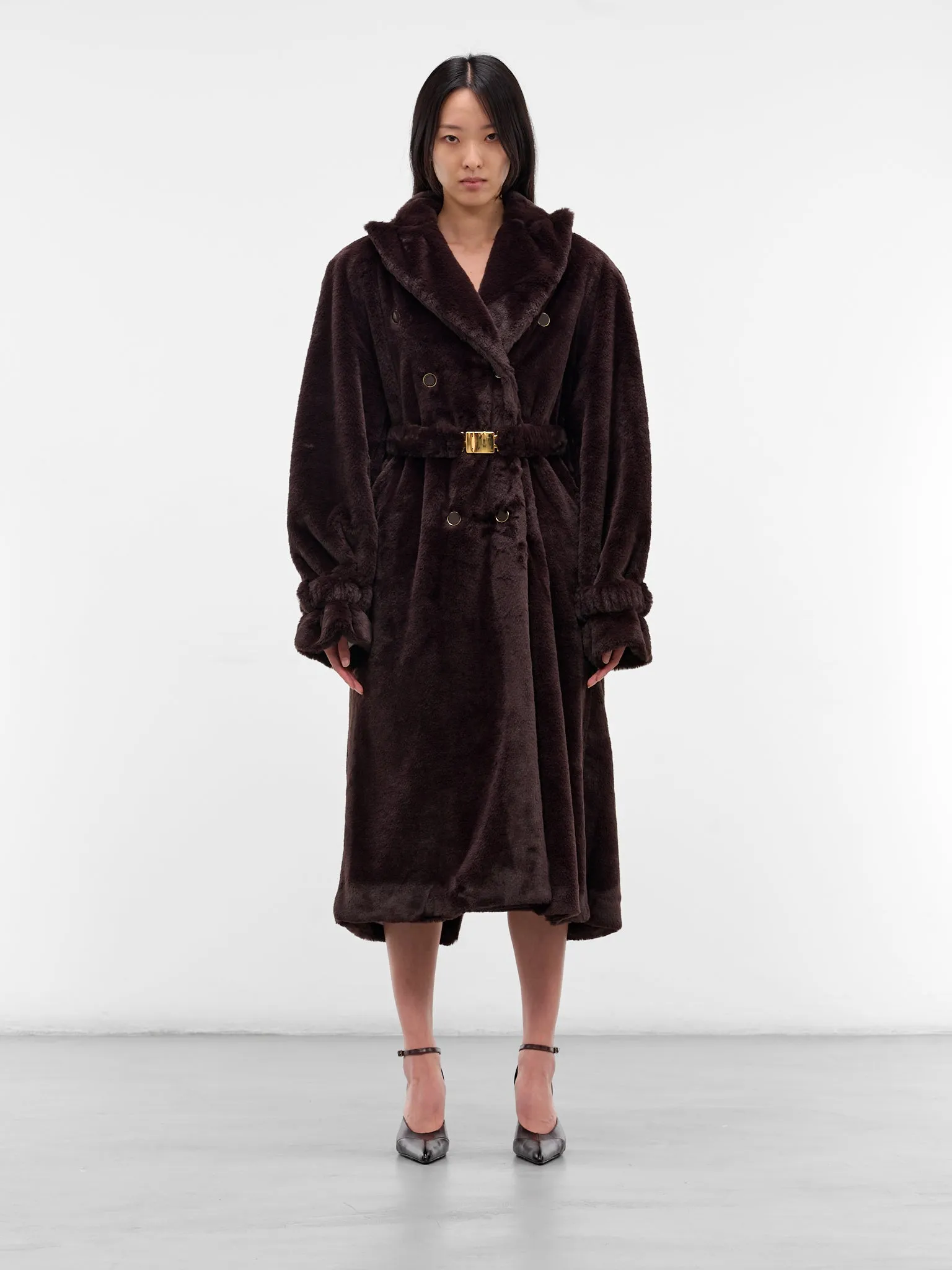 Brown Oversized Vegan Fur Coat (RR164-BROWN) sold by lorenzo