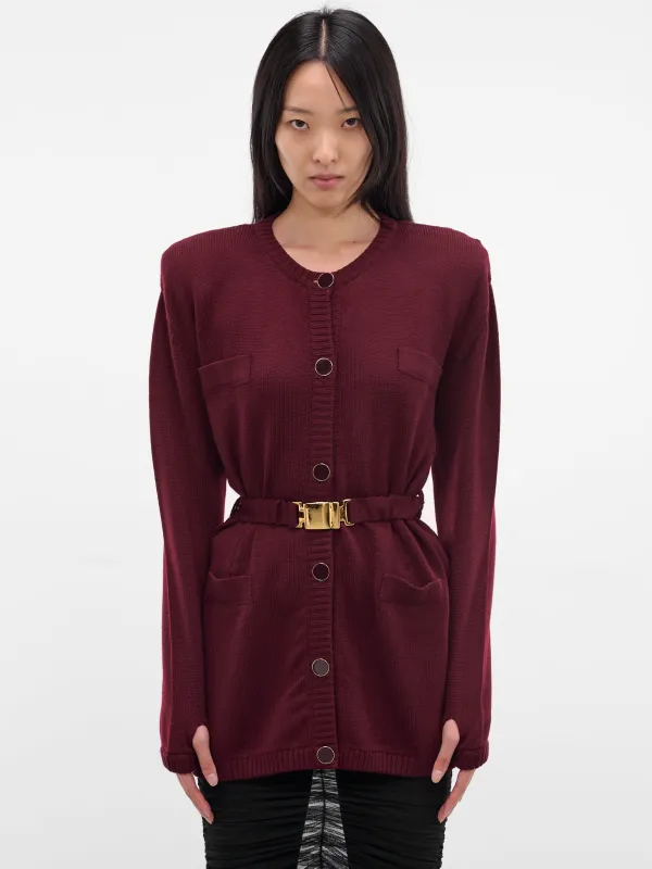 Bordeaux Wool Knit Long Cardigan (K127-BORDEAUX) sold by lorenzo