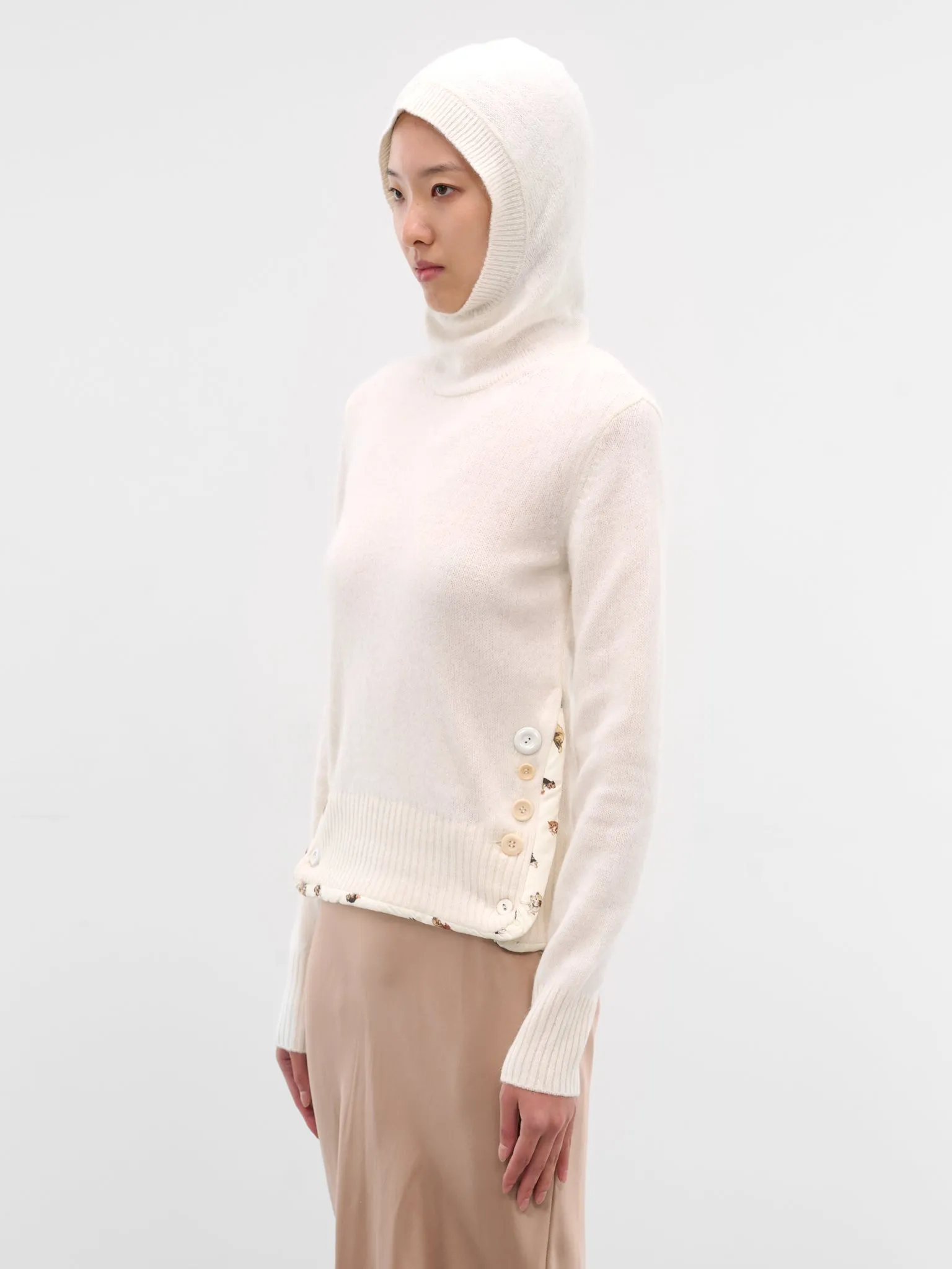 White Wool-Angora Hooded Sweater (UC2E1909-OFF-WHITE) sold by lorenzo product image thumbnail 2