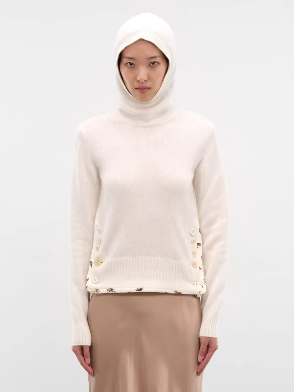 White Wool-Angora Hooded Sweater (UC2E1909-OFF-WHITE) sold by lorenzo