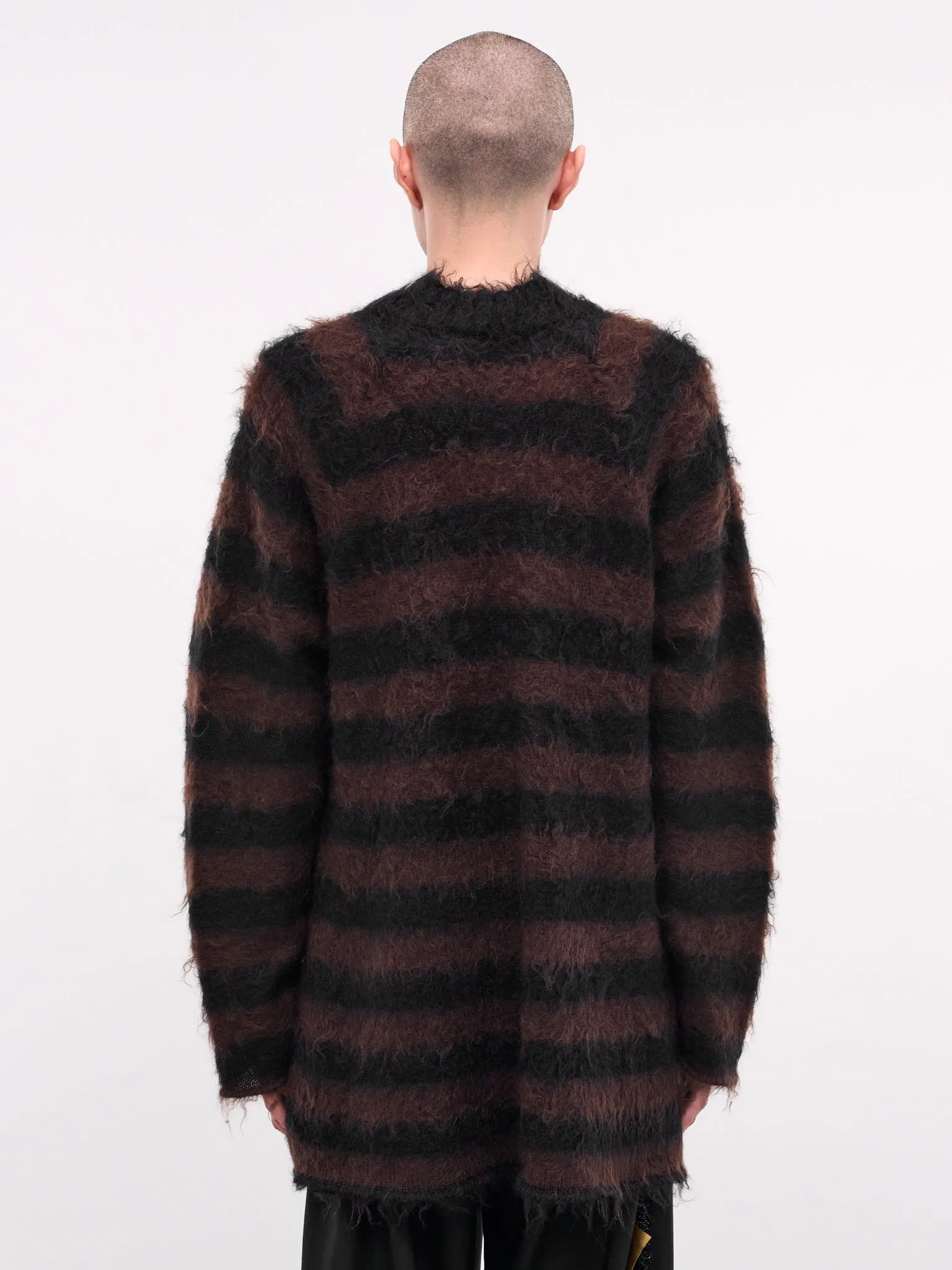 Mohair Striped Knit Sweater (UC2E4904-1-BLACK-BORDER) sold by lorenzo product image thumbnail 3