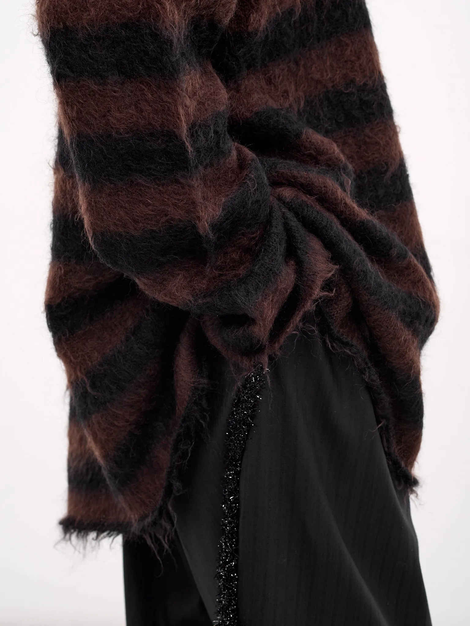 Mohair Striped Knit Sweater (UC2E4904-1-BLACK-BORDER) sold by lorenzo product image thumbnail 5