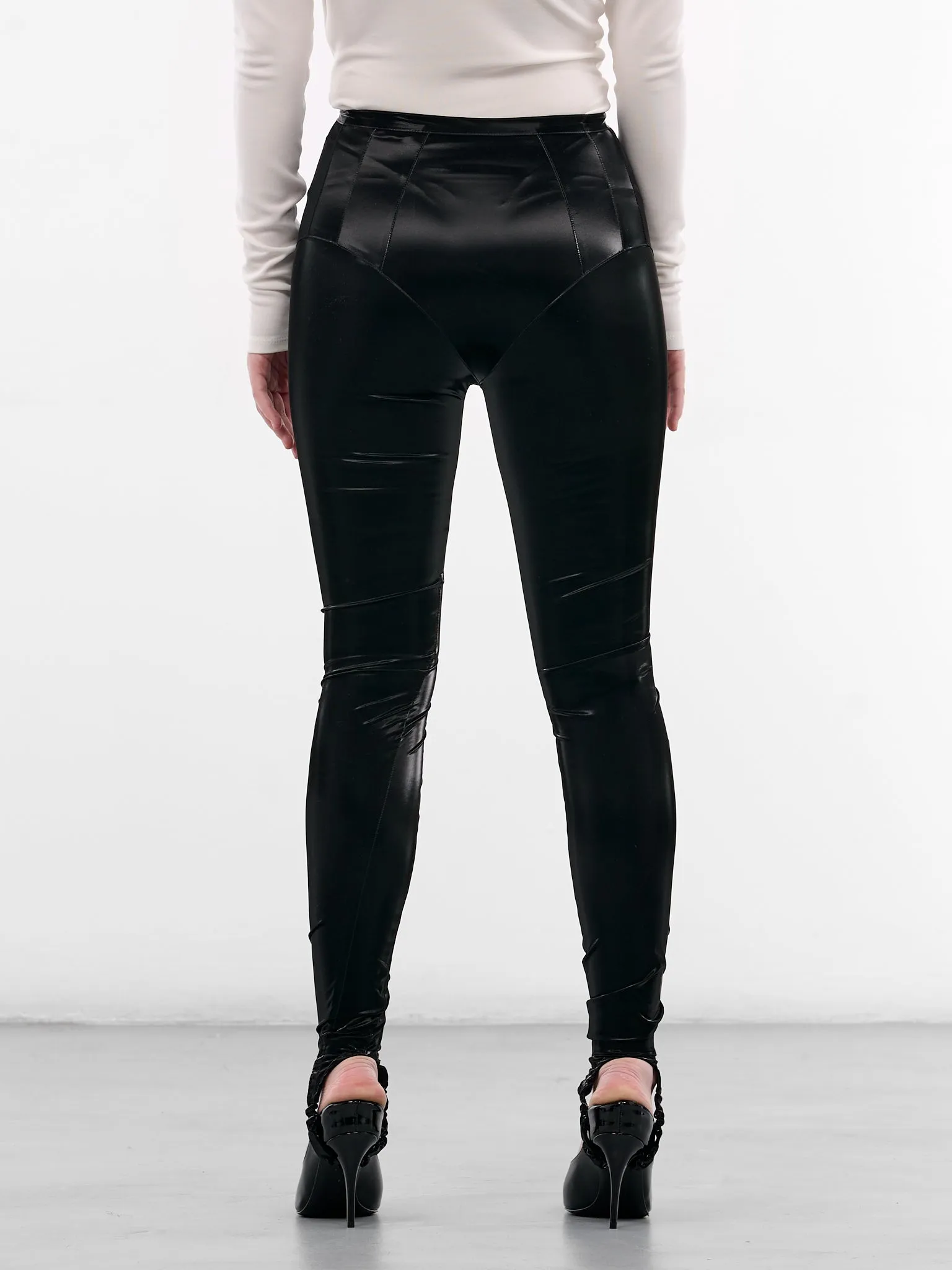 Black Glossy Vinyl Leggings (COM3PA0526851-BLACK) sold by lorenzo product image thumbnail 3