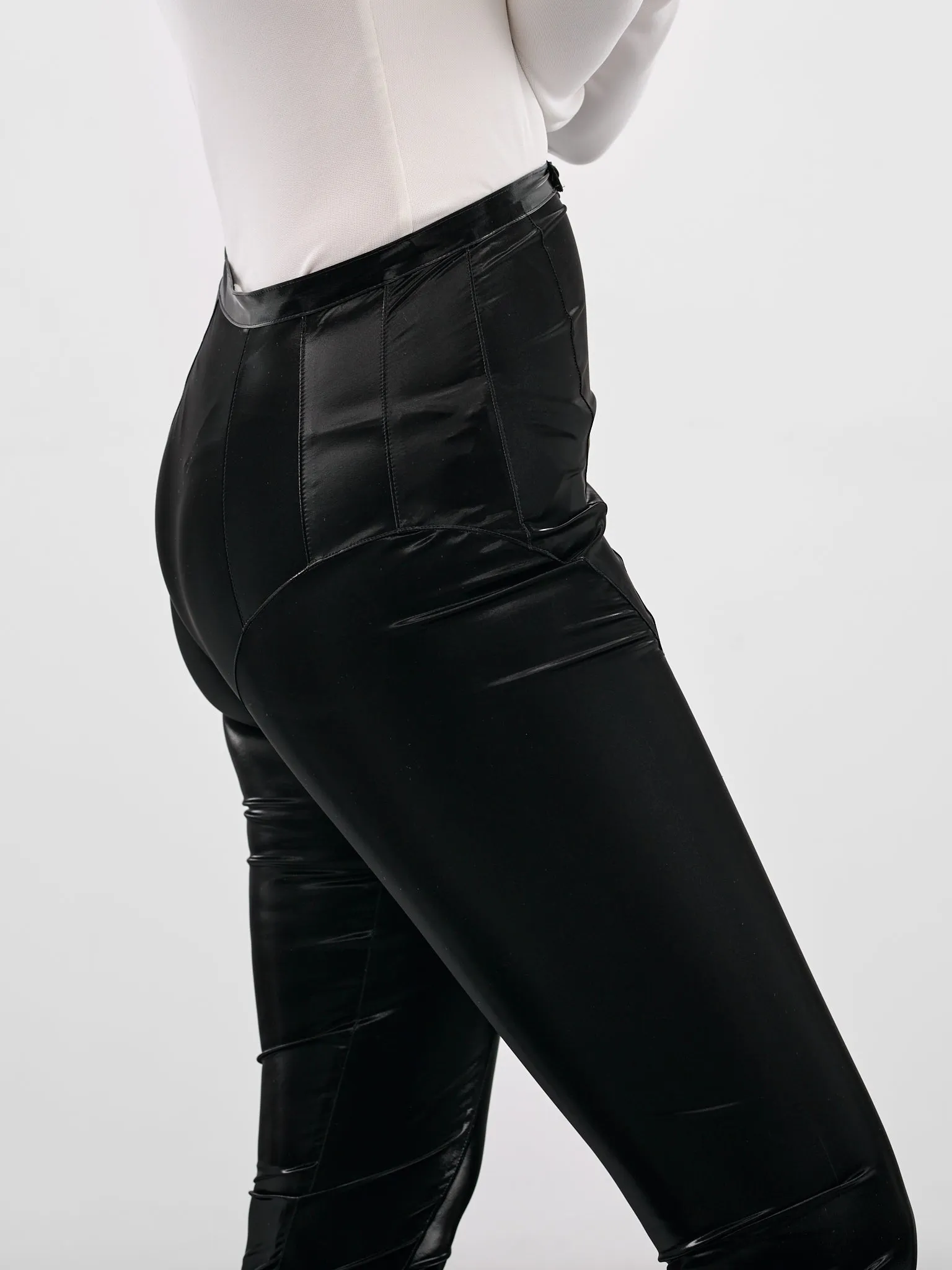 Black Glossy Vinyl Leggings (COM3PA0526851-BLACK) sold by lorenzo product image thumbnail 5